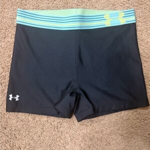Under Armour Black Shorts with Blue and Yellow Waistband